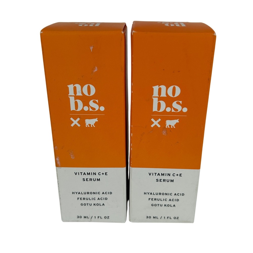 No B.S. Vitamin C + E Serum with Hyaluronic Acid 30ml 1 fl oz Set of 2 NEW